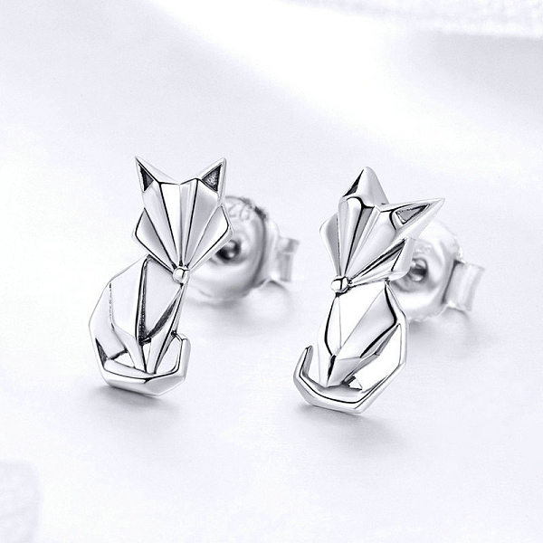 PandaHall 925 Sterling Silver Stud Earrings, with 925 Stamp, Fox, Antique Silver, 13x7mm Sterling Silver
PandaHall 925 Sterling Silver Stud Earrings, with 925 Stamp, Fox, Antique Silver, 13x7mm Sterling Silver