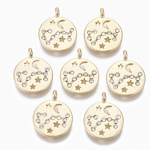 PandaHall Alloy Pendants, with Crystal Rhinestone, Cadmium Free & Nickel Free & Lead Free, Constellation, Real 18K Gold Plated, Scorpio..., Clear
PandaHall Alloy Pendants, with Crystal Rhinestone, Cadmium Free & Nickel Free & Lead Free, Constellation, Real 18K Gold Plated, Scorpio..., Clear