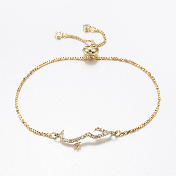 PandaHall Adjustable Brass Micro Pave Cubic Zirconia Bolo Bracelets, Slider Bracelets, with Brass Box Chains, Golden, 10-5/8 inch(270mm)..., Clear
PandaHall Adjustable Brass Micro Pave Cubic Zirconia Bolo Bracelets, Slider Bracelets, with Brass Box Chains, Golden, 10-5/8 inch(270mm)..., Clear