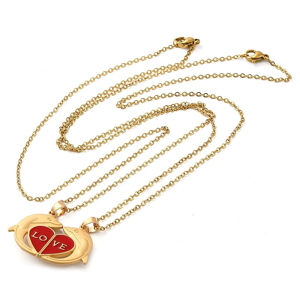 PandaHall 2Pcs 2 Color Alloy Magnetic Dolphin Pendant Necklaces Set, Matching Couple Lover Heart Necklaces for Valentine's Day , Golden...
PandaHall 2Pcs 2 Color Alloy Magnetic Dolphin Pendant Necklaces Set, Matching Couple Lover Heart Necklaces for Valentine's Day , Golden...