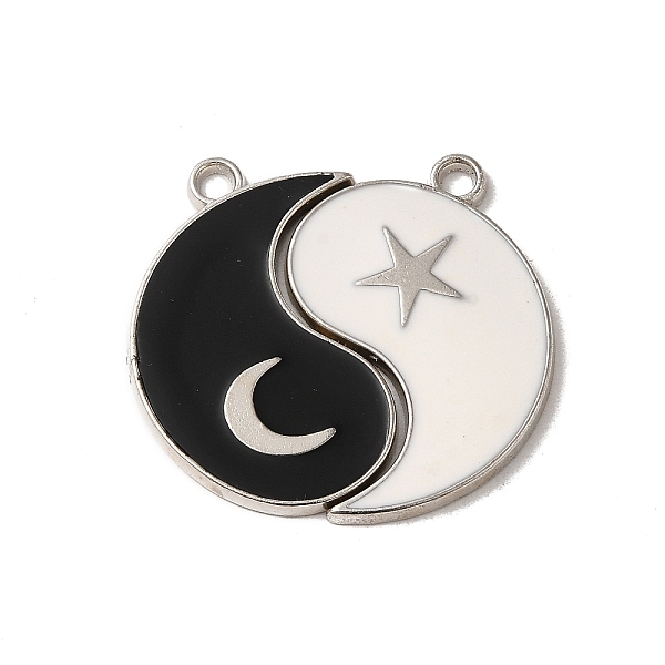 PandaHall Alloy Enamel Split Pendants, Cadmium Free & Lead Free, Yin-yang Charm, Moon & Star, Platinum, 32x20x2mm, Hole: 2.5mm, 2pcs/set..., Black
PandaHall Alloy Enamel Split Pendants, Cadmium Free & Lead Free, Yin-yang Charm, Moon & Star, Platinum, 32x20x2mm, Hole: 2.5mm, 2pcs/set..., Black