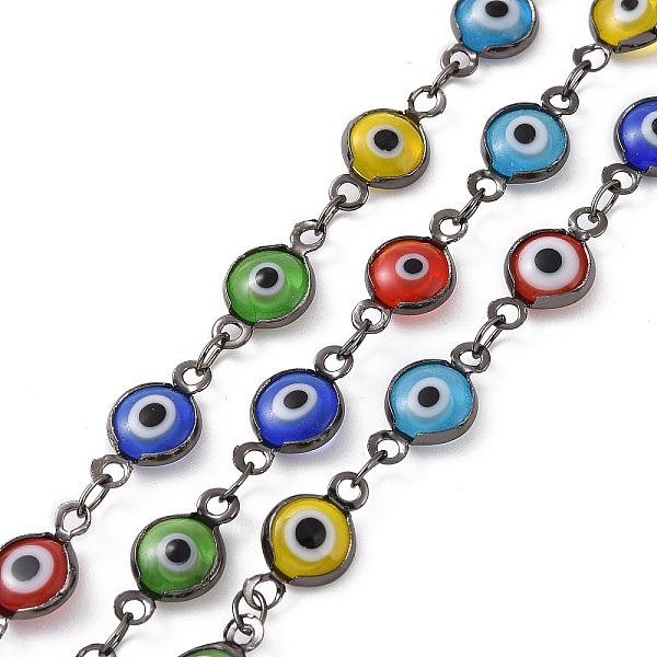 PandaHall Handmade Evil Eye Lampwork Link Chains, Soldered, with Brass Findings, with Spool, Long-Lasting Plated, Flat Round, Gunmetal..., Multicolor
PandaHall Handmade Evil Eye Lampwork Link Chains, Soldered, with Brass Findings, with Spool, Long-Lasting Plated, Flat Round, Gunmetal..., Multicolor