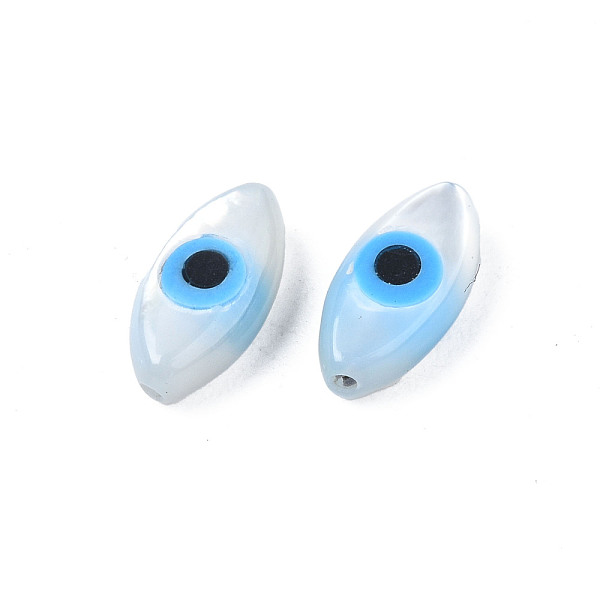 PandaHall Natural White Shell Mother of Pearl Shell Beads, with Synthetic Turquoise, Horse Evil Eye with Evil Eye, Deep Sky Blue, 8x4x2.5mm...
PandaHall Natural White Shell Mother of Pearl Shell Beads, with Synthetic Turquoise, Horse Evil Eye with Evil Eye, Deep Sky Blue, 8x4x2.5mm...