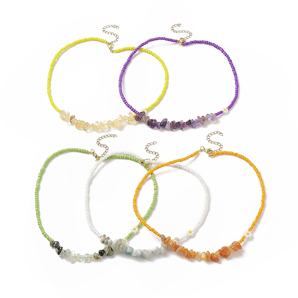 PandaHall Natural Gemstone Chips & Glass Seed Beaded Necklace for Women, 15.08 inch(38.3cm) Mixed Stone
PandaHall Natural Gemstone Chips & Glass Seed Beaded Necklace for Women, 15.08 inch(38.3cm) Mixed Stone