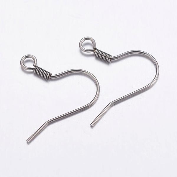 PandaHall 304 Stainless Steel Earring Hooks, with Horizontal Loop, Stainless Steel Color, 17.5x19x1.5mm, Hole: 2mm, 21 Gauge, Pin: 0.7mm 304...
PandaHall 304 Stainless Steel Earring Hooks, with Horizontal Loop, Stainless Steel Color, 17.5x19x1.5mm, Hole: 2mm, 21 Gauge, Pin: 0.7mm 304...