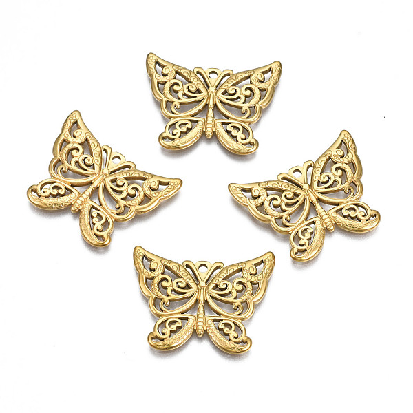 PandaHall Ion Plating(IP) 201 Stainless Steel Pendants, Butterfly, Real 18K Gold Plated, 24x30x2mm, Hole: 1.8mm 201 Stainless Steel...
PandaHall Ion Plating(IP) 201 Stainless Steel Pendants, Butterfly, Real 18K Gold Plated, 24x30x2mm, Hole: 1.8mm 201 Stainless Steel...