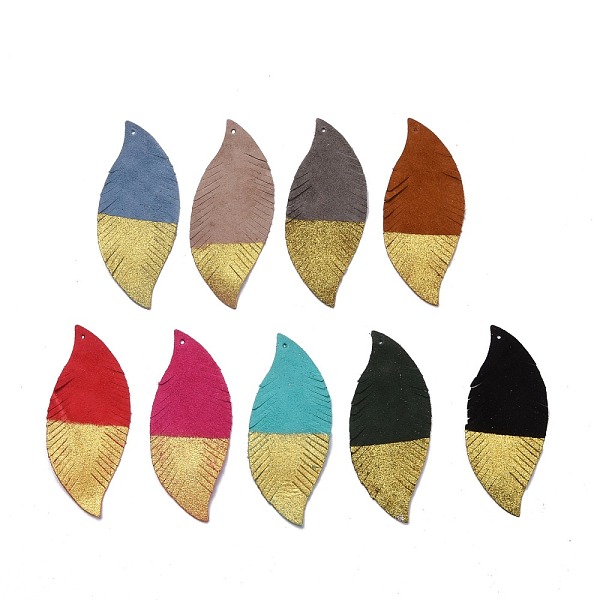 PandaHall Eco-Friendly Sheepskin Leather Big Pendants, Two Tone, Spray Gold Color, Leaf, Mixed Color, 70x29x1mm, Hole: 1.4mm Leather Leaf..., Multicolor
PandaHall Eco-Friendly Sheepskin Leather Big Pendants, Two Tone, Spray Gold Color, Leaf, Mixed Color, 70x29x1mm, Hole: 1.4mm Leather Leaf..., Multicolor