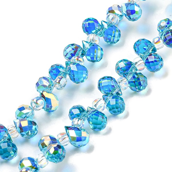 PandaHall Electroplate Transparent Glass Beads Strands, AB Color Plated, Faceted Teardrop, Top Drilled, Deep Sky Blue, 6x4mm, Hole: 0.8mm...
PandaHall Electroplate Transparent Glass Beads Strands, AB Color Plated, Faceted Teardrop, Top Drilled, Deep Sky Blue, 6x4mm, Hole: 0.8mm...