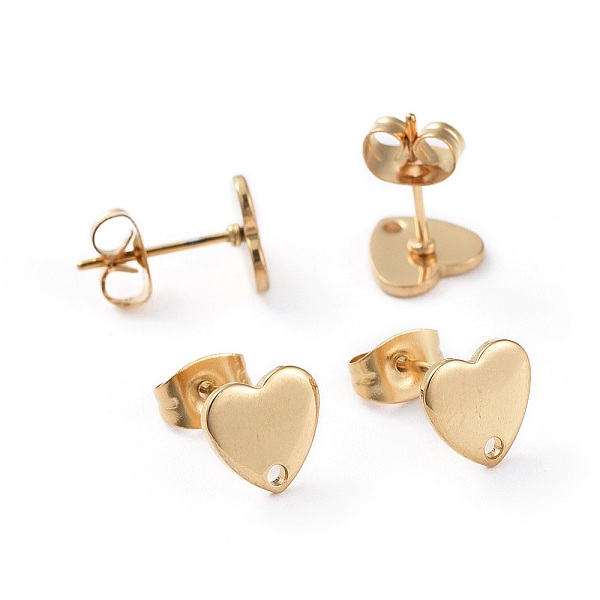 PandaHall 304 Stainless Steel Stud Earring Findings, with Flat Plate, with Ear Nuts/Earring Backs, Long-Lasting Plated, Heart, Golden, 8x8mm...
PandaHall 304 Stainless Steel Stud Earring Findings, with Flat Plate, with Ear Nuts/Earring Backs, Long-Lasting Plated, Heart, Golden, 8x8mm...