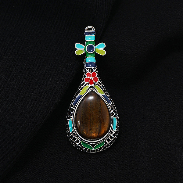 PandaHall Natural Tiger Eye Musical Instrument Pipa Brooch with Enamel, Platinum Alloy Lapel Pin for Women, 65x27mm Tiger Eye
PandaHall Natural Tiger Eye Musical Instrument Pipa Brooch with Enamel, Platinum Alloy Lapel Pin for Women, 65x27mm Tiger Eye