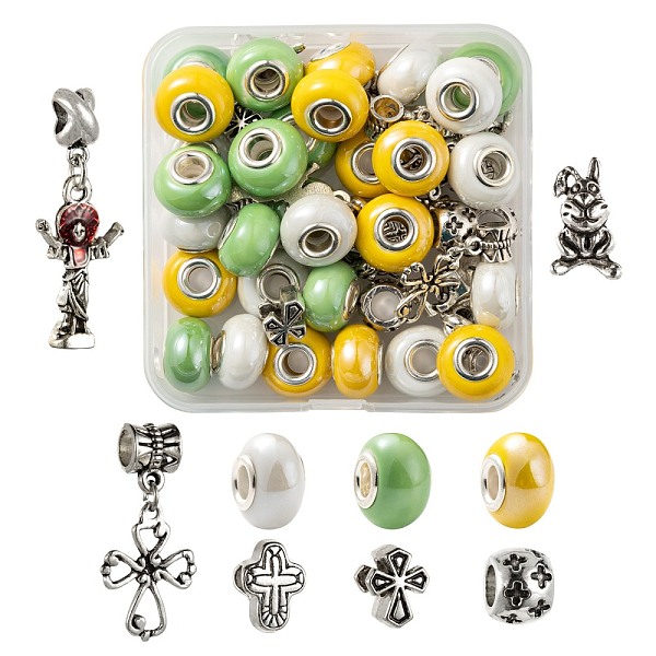PandaHall DIY Jewelry Making Kits for Easter, Including Handmade Porcelain European Beads, Alloy European Beads & Dangle Charms, Mixed Color..., Multicolor
PandaHall DIY Jewelry Making Kits for Easter, Including Handmade Porcelain European Beads, Alloy European Beads & Dangle Charms, Mixed Color..., Multicolor