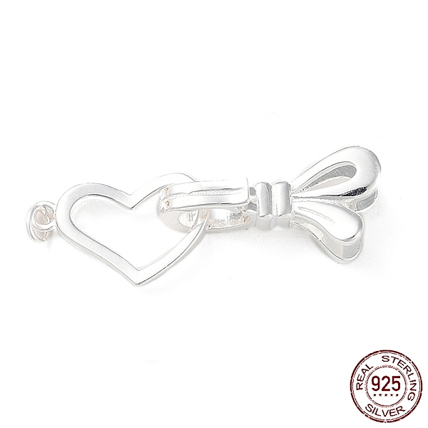 PandaHall 925 Sterling Silver Fold Over Clasps, Long-Lasting Plated, Heart Bowknot with 925 Stamp, Silver, Heart: 14x8x2mm, Clasp...
PandaHall 925 Sterling Silver Fold Over Clasps, Long-Lasting Plated, Heart Bowknot with 925 Stamp, Silver, Heart: 14x8x2mm, Clasp...