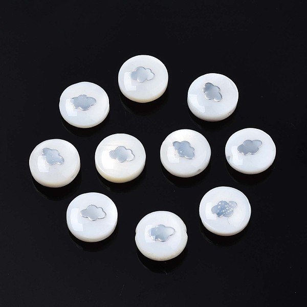PandaHall Natural Freshwater Shell Beads, with Platinum Plated Brass Metal Embellishments, Flat Round with Palm, Platinum, 8x4.5mm, Hole...
PandaHall Natural Freshwater Shell Beads, with Platinum Plated Brass Metal Embellishments, Flat Round with Palm, Platinum, 8x4.5mm, Hole...