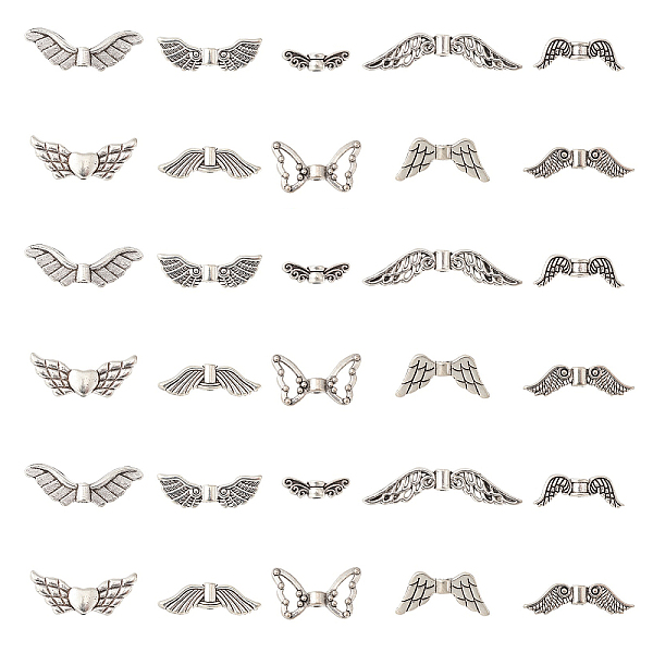 PandaHall 100Pcs 10 Styles Tibetan Style Alloy Fairy Wing Beads, Cadmium Free & Lead Free, Antique Silver, 4~10x9~32x2~4mm, Hole: 1.5mm...
PandaHall 100Pcs 10 Styles Tibetan Style Alloy Fairy Wing Beads, Cadmium Free & Lead Free, Antique Silver, 4~10x9~32x2~4mm, Hole: 1.5mm...