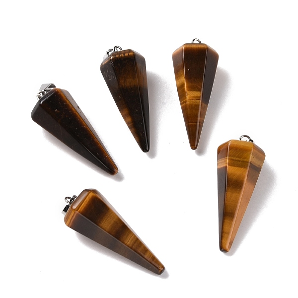 PandaHall Natural Tiger Eye Pendants, with Platinum Plated Brass Findings, Faceted, Cone, 35~36x13~14x12~12.5mm, Hole: 2.7x6.5mm Tiger Eye...
PandaHall Natural Tiger Eye Pendants, with Platinum Plated Brass Findings, Faceted, Cone, 35~36x13~14x12~12.5mm, Hole: 2.7x6.5mm Tiger Eye...