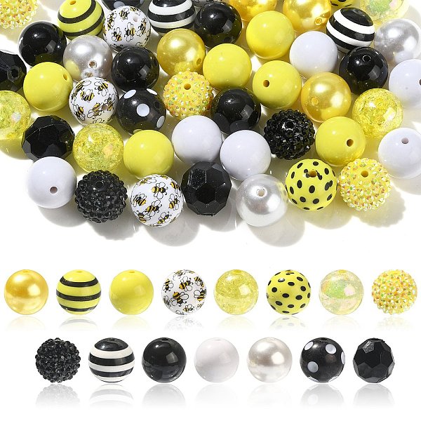 PandaHall Opaque Acrylic Beads Set, Bee Theme, Round, Yellow, 18~20x18~19mm, Hole: 2~3mm Acrylic Round Yellow
PandaHall Opaque Acrylic Beads Set, Bee Theme, Round, Yellow, 18~20x18~19mm, Hole: 2~3mm Acrylic Round Yellow