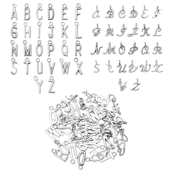 PandaHall 156Pcs Alloy Charms, Initial Letter A~Z, Silver, 10.8x7.8x1.5mm, Hole: 1.5mm Alloy Letter
PandaHall 156Pcs Alloy Charms, Initial Letter A~Z, Silver, 10.8x7.8x1.5mm, Hole: 1.5mm Alloy Letter