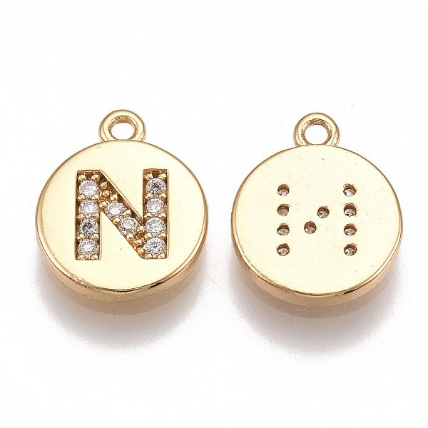 PandaHall Brass Cubic Zirconia Charms, Flat Round with Letter, Real 18K Gold Plated, Clear, Letter.N, 12x10x2mm, Hole: 1mm Brass+Cubic...
PandaHall Brass Cubic Zirconia Charms, Flat Round with Letter, Real 18K Gold Plated, Clear, Letter.N, 12x10x2mm, Hole: 1mm Brass+Cubic...