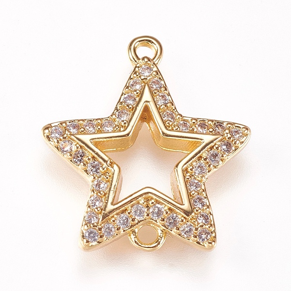 PandaHall Brass Micro Pave Cubic Zirconia Links, Star, Clear, Golden, 16x15x2mm, Hole: 1mm Brass+Cubic Zirconia Star Clear
PandaHall Brass Micro Pave Cubic Zirconia Links, Star, Clear, Golden, 16x15x2mm, Hole: 1mm Brass+Cubic Zirconia Star Clear