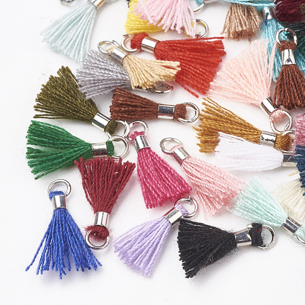 PandaHall Polycotton(Polyester Cotton) Tassel Pendant Decorations, Mini Tassel, with Brass Findings, Platinum, Mixed Color, 10~15x3~4mm..., Multicolor
PandaHall Polycotton(Polyester Cotton) Tassel Pendant Decorations, Mini Tassel, with Brass Findings, Platinum, Mixed Color, 10~15x3~4mm..., Multicolor