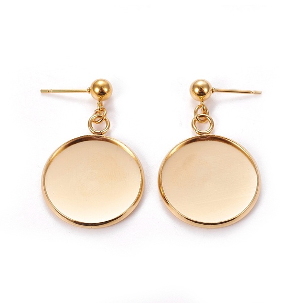 PandaHall 304 Stainless Steel Stud Earring Settings, Golden, 33mm, Pin: 0.9mm, Tray: 20mm 304 Stainless Steel Flat Round
PandaHall 304 Stainless Steel Stud Earring Settings, Golden, 33mm, Pin: 0.9mm, Tray: 20mm 304 Stainless Steel Flat Round