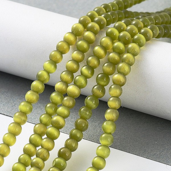 PandaHall Cat Eye Beads Strands, Round, Olive, 4mm, Hole: 0.7mm, about 100~105pcs/strand, 14.37~14.69 inch(36.5~37.3cm) Glass Round Green
PandaHall Cat Eye Beads Strands, Round, Olive, 4mm, Hole: 0.7mm, about 100~105pcs/strand, 14.37~14.69 inch(36.5~37.3cm) Glass Round Green