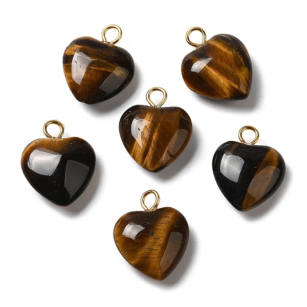 PandaHall Natural Tiger Eye Pendants, Heart Charms with Golden Plated Brass Loops, 15~15.5x12~12.5x4.5~5.5mm, Hole: 2mm Tiger Eye Heart
PandaHall Natural Tiger Eye Pendants, Heart Charms with Golden Plated Brass Loops, 15~15.5x12~12.5x4.5~5.5mm, Hole: 2mm Tiger Eye Heart