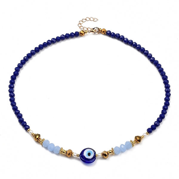 PandaHall Glass Beaded Necklaces, with Evil Eye Lampwork Beads, Glass Pearl Beads, Brass Beads and Zinc Alloy Lobster Claw Clasps, Golden...
PandaHall Glass Beaded Necklaces, with Evil Eye Lampwork Beads, Glass Pearl Beads, Brass Beads and Zinc Alloy Lobster Claw Clasps, Golden...