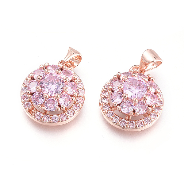 PandaHall Brass Micro Pave Cubic Zirconia Pendants, Flat Round with Flower, Rose Gold, Pink, 17.5x14.5x8.5mm, Hole: 3.5x4.5mm Brass+Cubic...
PandaHall Brass Micro Pave Cubic Zirconia Pendants, Flat Round with Flower, Rose Gold, Pink, 17.5x14.5x8.5mm, Hole: 3.5x4.5mm Brass+Cubic...