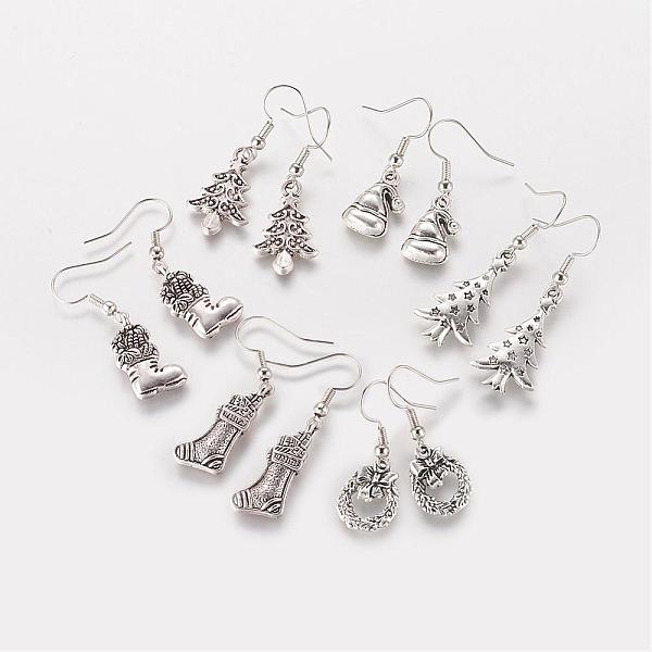 PandaHall Alloy Dangle Earrings, Christmas Mixed Shaped, Antique Silver, 32~41mm, 16~26x10~14x2~3mm, Pin: 0.6mm Alloy Multicolor
PandaHall Alloy Dangle Earrings, Christmas Mixed Shaped, Antique Silver, 32~41mm, 16~26x10~14x2~3mm, Pin: 0.6mm Alloy Multicolor