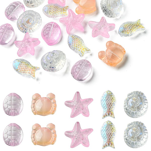 PandaHall 25Pcs 5 Style Ocean Themed Transparent Glass Beads Sets, Mixed Shapes, Pink, 12~15x8~15x5~9mm, Hole: 1mm, 5pcs/style Glass Mixed...
PandaHall 25Pcs 5 Style Ocean Themed Transparent Glass Beads Sets, Mixed Shapes, Pink, 12~15x8~15x5~9mm, Hole: 1mm, 5pcs/style Glass Mixed...