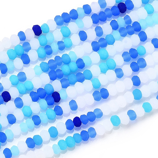PandaHall Faceted Glass Beads Strands, Frosted, Rondelle, Dodger Blue, 2.5~3.2x1.8~2.6mm, Hole: 0.8mm, about 185~186pcs/Strand, 15.55~15.75...
PandaHall Faceted Glass Beads Strands, Frosted, Rondelle, Dodger Blue, 2.5~3.2x1.8~2.6mm, Hole: 0.8mm, about 185~186pcs/Strand, 15.55~15.75...