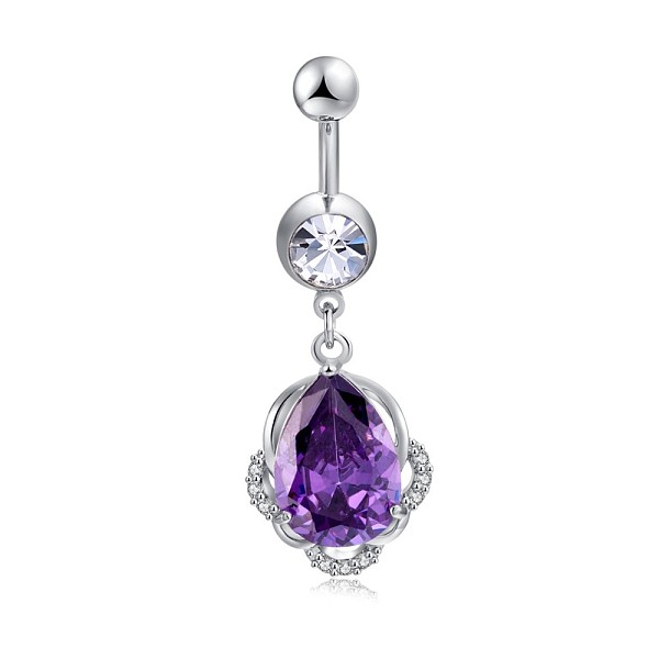 PandaHall Brass Cubic Zirconia Navel Ring, Belly Rings, with 304 Stainless Steel Bar, Cadmium Free & Lead Free, teardrop, Dark Orchid, 46mm..., Purple
PandaHall Brass Cubic Zirconia Navel Ring, Belly Rings, with 304 Stainless Steel Bar, Cadmium Free & Lead Free, teardrop, Dark Orchid, 46mm..., Purple