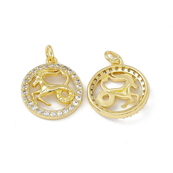 PandaHall Real 18K Gold Plated Brass Micro Pave Clear Cubic Zirconia Pendants, with Jump Ring, Ring with Constellation Charm, Capricorn...
PandaHall Real 18K Gold Plated Brass Micro Pave Clear Cubic Zirconia Pendants, with Jump Ring, Ring with Constellation Charm, Capricorn...