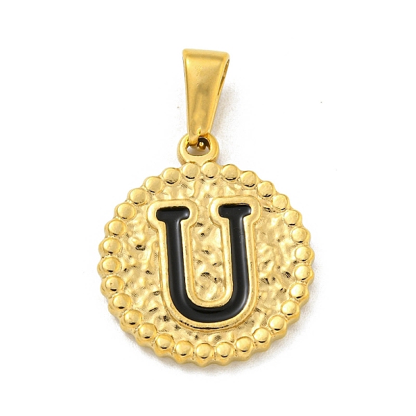 PandaHall Ion Plating(IP) 304 Stainless Steel Enamel Pendants, Golden, Flat Round with Letter Charm, Letter U, 21x18x2mm, Hole: 8x3.5mm..., Black
PandaHall Ion Plating(IP) 304 Stainless Steel Enamel Pendants, Golden, Flat Round with Letter Charm, Letter U, 21x18x2mm, Hole: 8x3.5mm..., Black