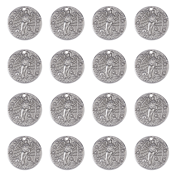 PandaHall DICOSMETIC 304 Stainless Steel Pendants, Flat Round with Star & Angel, Stainless Steel Color, 20x3mm, Hole: 1.8mm, 16pcs/box 304...
PandaHall DICOSMETIC 304 Stainless Steel Pendants, Flat Round with Star & Angel, Stainless Steel Color, 20x3mm, Hole: 1.8mm, 16pcs/box 304...