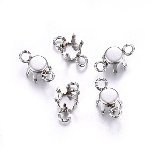 PandaHall 304 Stainless Steel Rhinestone Claw Settings, Flat Round Links, Stainless Steel Color, Tray: 4mm, 10x5x4mm, Hole: 1.8mm 304...
PandaHall 304 Stainless Steel Rhinestone Claw Settings, Flat Round Links, Stainless Steel Color, Tray: 4mm, 10x5x4mm, Hole: 1.8mm 304...