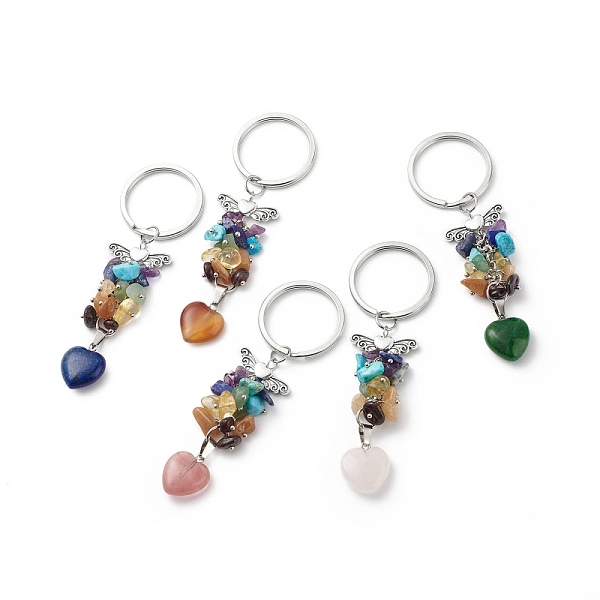PandaHall Heart Natural & Synthetic Mixed Stone Chips & Pendant Keychain, with Iron Split Key Rings, 9.5cm Mixed Stone Heart
PandaHall Heart Natural & Synthetic Mixed Stone Chips & Pendant Keychain, with Iron Split Key Rings, 9.5cm Mixed Stone Heart