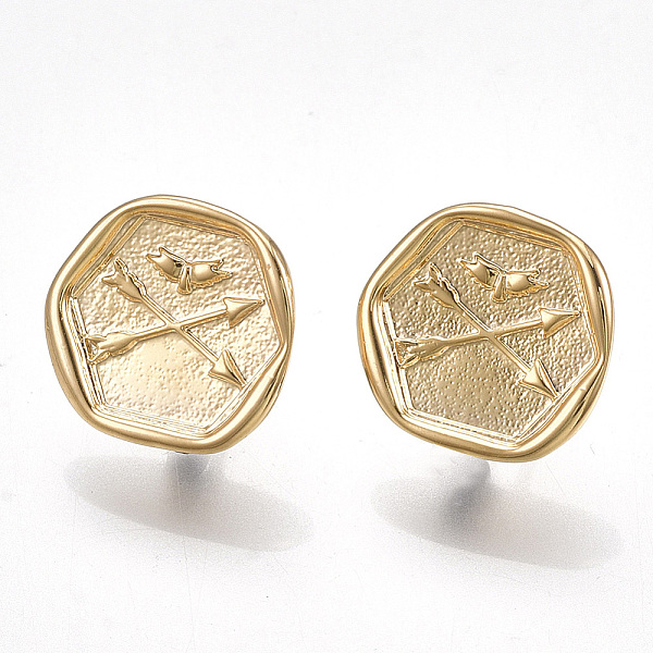 PandaHall Brass Stud Earring Findings, with Loop, Real 18K Gold Plated, Hexagon with Arrow, 12.5x13.5mm, Hole: 2mm, Pin: 0.8mm Brass Hexagon
PandaHall Brass Stud Earring Findings, with Loop, Real 18K Gold Plated, Hexagon with Arrow, 12.5x13.5mm, Hole: 2mm, Pin: 0.8mm Brass Hexagon