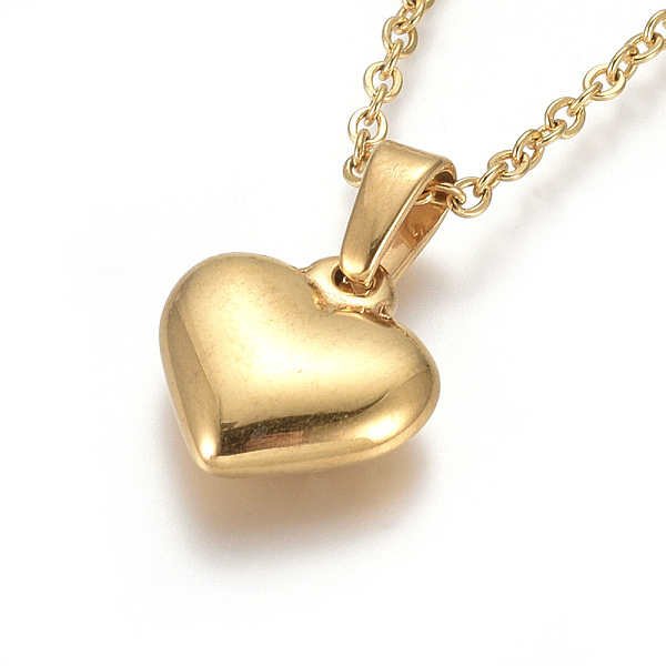 PandaHall 304 Stainless Steel Pendant Necklaces, with Cable Chains and Lobster Claw Clasps, Heart, Golden, 17.6 inch(44.8cm), 1.5mm 304...
PandaHall 304 Stainless Steel Pendant Necklaces, with Cable Chains and Lobster Claw Clasps, Heart, Golden, 17.6 inch(44.8cm), 1.5mm 304...