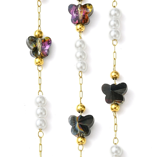 PandaHall 10M Ion Plating(IP) 304 Stainless Steel & ABS Plastic Pearl Bead & Butterfly Glass Link Chains, Soldered, with Spool, Real 18K..., Black
PandaHall 10M Ion Plating(IP) 304 Stainless Steel & ABS Plastic Pearl Bead & Butterfly Glass Link Chains, Soldered, with Spool, Real 18K..., Black