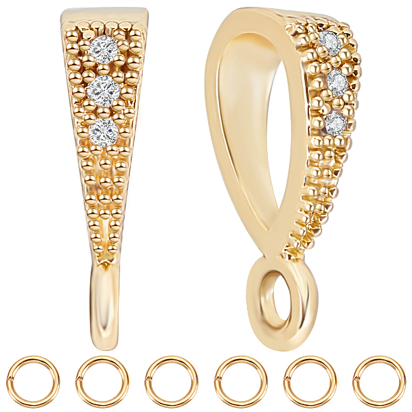PandaHall Beebeecraft 16Pcs Brass Pave Clear Cubic Zirconia Teardrop Tube Bails, Loop Bails, with 20Pcs Open Jump Rings, Nickel Free, Real...
PandaHall Beebeecraft 16Pcs Brass Pave Clear Cubic Zirconia Teardrop Tube Bails, Loop Bails, with 20Pcs Open Jump Rings, Nickel Free, Real...