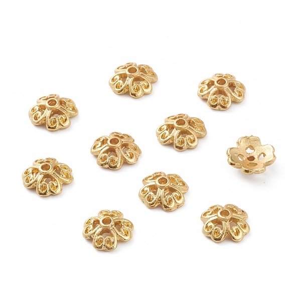 PandaHall Alloy Bead Caps, Long-Lasting Plated, Multi-Petal Flower, Real 18K Gold Plated, 7.3x2mm, Hole: 1mm Alloy
PandaHall Alloy Bead Caps, Long-Lasting Plated, Multi-Petal Flower, Real 18K Gold Plated, 7.3x2mm, Hole: 1mm Alloy