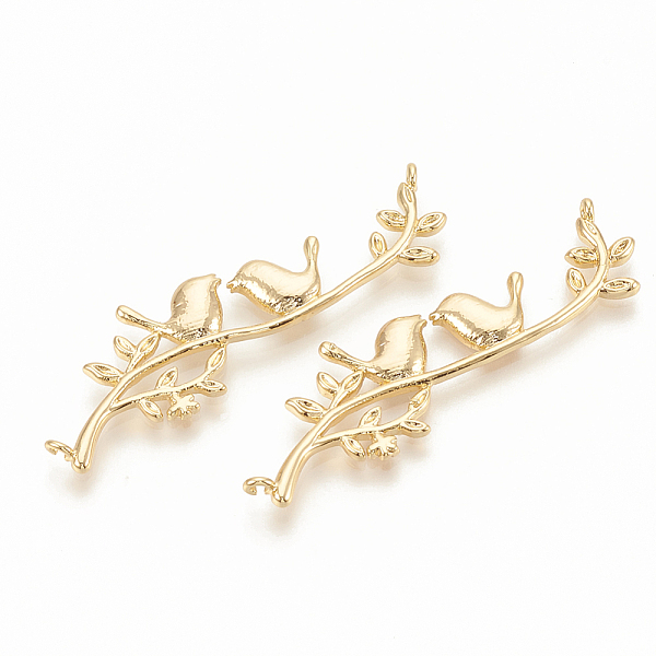 PandaHall Brass Links connectors, Branch and Leaves with Bird, Nickel Free, Real 18K Gold Plated, 46x13.5x2mm, Hole: 1mm Brass Bird
PandaHall Brass Links connectors, Branch and Leaves with Bird, Nickel Free, Real 18K Gold Plated, 46x13.5x2mm, Hole: 1mm Brass Bird