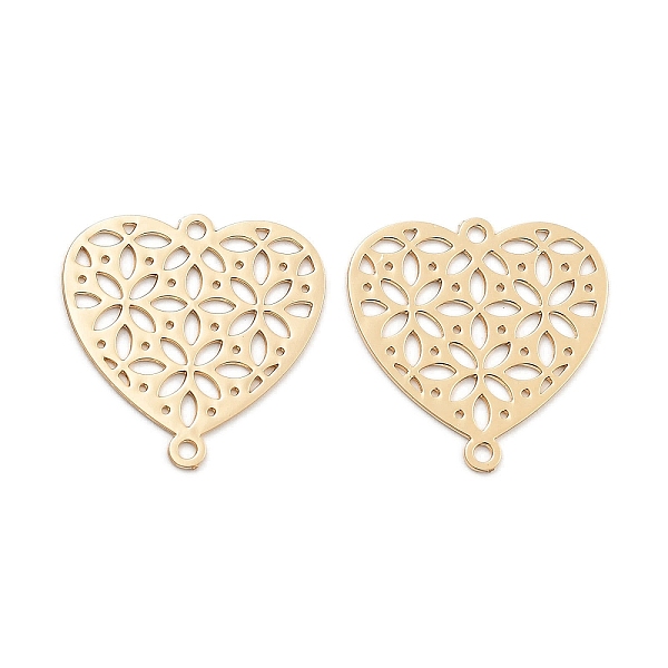 PandaHall Long-Lasting Plated Brass Links Connector Charms, Hollow Heart, Light Gold, 16x15x0.3mm, Hole: 1.2mm Brass Heart
PandaHall Long-Lasting Plated Brass Links Connector Charms, Hollow Heart, Light Gold, 16x15x0.3mm, Hole: 1.2mm Brass Heart
