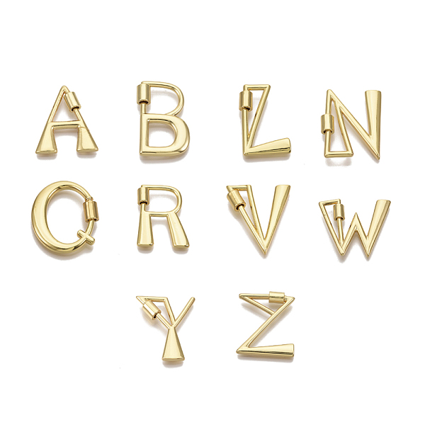 PandaHall Brass Screw Carabiner Lock Charms, for Necklaces Making, Real 18K Gold Plated, Nickel Free, Random Mixed Letters...
PandaHall Brass Screw Carabiner Lock Charms, for Necklaces Making, Real 18K Gold Plated, Nickel Free, Random Mixed Letters...