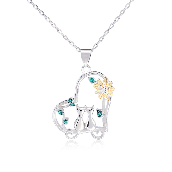PandaHall Heart Pendant Necklaces with Daisy Couple Cats Sitting Side-by-Side Necklace Jewelry Gifts for Women Men Cat Lovers, Platinum...
PandaHall Heart Pendant Necklaces with Daisy Couple Cats Sitting Side-by-Side Necklace Jewelry Gifts for Women Men Cat Lovers, Platinum...