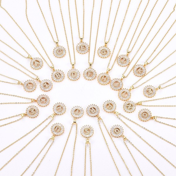 PandaHall 304 Stainless Steel Initial Pendant Necklaces, with Cubic Zirconia, Flat Round with Letter A~Z, Golden, 17.71 inch(45cm), pendant..., Clear
PandaHall 304 Stainless Steel Initial Pendant Necklaces, with Cubic Zirconia, Flat Round with Letter A~Z, Golden, 17.71 inch(45cm), pendant..., Clear