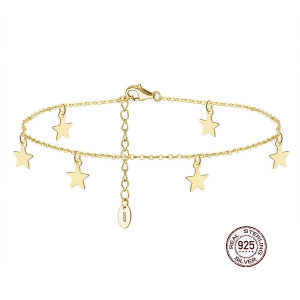 PandaHall 925 Sterling Silver Cable Chain Anklets with Star Charms for Women, with S925 Stamp, Real 14K Gold Plated, 8-1/4 inch(21cm)...
PandaHall 925 Sterling Silver Cable Chain Anklets with Star Charms for Women, with S925 Stamp, Real 14K Gold Plated, 8-1/4 inch(21cm)...