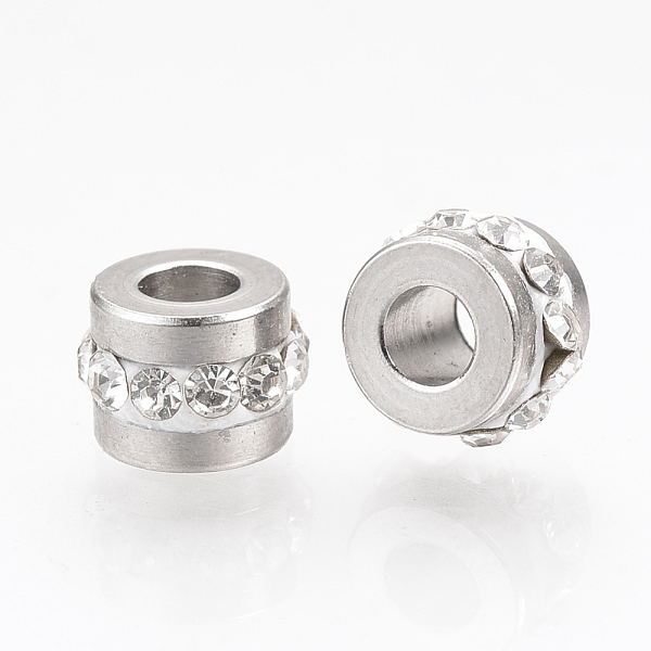 PandaHall 201 Stainless Steel Rhinestone Beads, Column, Stainless Steel Color, 7x5mm, Hole: 3mm Stainless Steel+Rhinestone Column Clear
PandaHall 201 Stainless Steel Rhinestone Beads, Column, Stainless Steel Color, 7x5mm, Hole: 3mm Stainless Steel+Rhinestone Column Clear